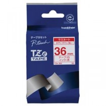 （まとめ） ブラザー BROTHER ピータッチ TZeテープ ラミネートテープ 36mm 白／赤文字 TZE-262 1個 【×4セット】