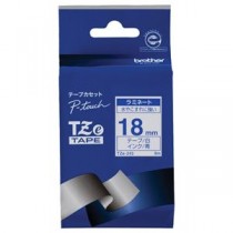 （まとめ） ブラザー BROTHER ピータッチ TZeテープ ラミネートテープ 18mm 白／青文字 TZE-243 1個 【×6セット】