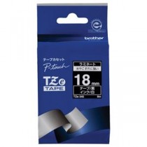 （まとめ） ブラザー BROTHER ピータッチ TZeテープ ラミネートテープ 18mm 黒／白文字 TZE-345 1個 【×6セット】