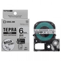 （まとめ） キングジム テプラ PRO テープカートリッジ マットラベル 6mm 透明／黒文字 SB6T 1個 【×5セット】