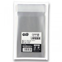 （まとめ） TANOSEE OPP袋 フタ・テープ付 L判写真用 95×135+40mm 1セット（500枚：100枚×5パック） 【×5セット】