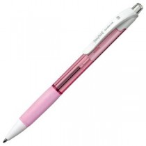 （まとめ） TANOSEE ノック式油性ボールペン（なめらかインク） 0.5mm 黒 （軸色 クリアピンク） 1セット（10本） 【×5セット】