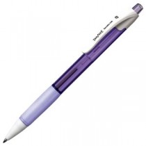 （まとめ） TANOSEE ノック式油性ボールペン（なめらかインク） 0.7mm 黒 （軸色 ラベンダー） 1セット（10本） 【×5セット】