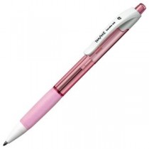（まとめ） TANOSEE ノック式油性ボールペン（なめらかインク） 0.7mm 黒 （軸色 クリアピンク） 1セット（10本） 【×5セット】