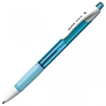 （まとめ） TANOSEE ノック式油性ボールペン（なめらかインク） 0.7mm 黒 （軸色 アクアブルー） 1セット（10本） 【×5セット】