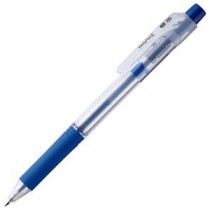 （まとめ） TANOSEE ノック式油性ボールペン ロング芯タイプ 0.7mm 青 1セット（10本） 【×5セット】