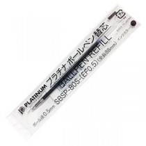 (まとめ) プラチナ 油性ボールペン替芯(なめらかインク多色用) 0.5mm 黒 SBSP-80S-(EF0.5)#1 1セット(10本) 【×5セット】