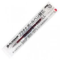 (まとめ) プラチナ 油性ボールペン替芯(なめらかインク多色用) 0.5mm 赤 SBSP-80S-(EF0.5)#2 1セット(10本) 【×5セット】
