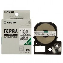 （まとめ） キングジム テプラ PRO テープカートリッジ 上質紙ラベル 18mm 白／黒文字 SP18K 1個 【×4セット】