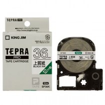 （まとめ） キングジム テプラ PRO テープカートリッジ 上質紙ラベル 36mm 白／黒文字 SP36K 1個 【×2セット】