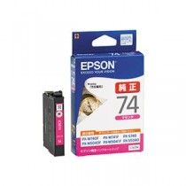 （まとめ） エプソン EPSON インクカートリッジ マゼンタ ICM74 1個 【×5セット】
