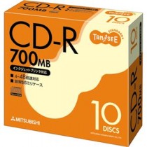 （まとめ） TANOSEE データ用CD-R 700MB ホワイトプリンターブル 5mmスリムケース SR80FP10T 1パック（10枚） 【×10セット】