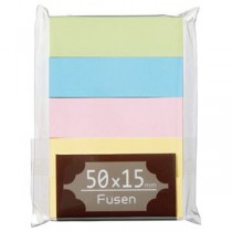 （まとめ） TANOSEE ふせん 50×15mm パステルアソート 1パック（5冊） 【×20セット】