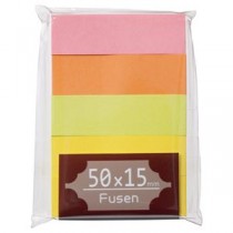 （まとめ） TANOSEE ふせん 50×15mm ブライトアソート 1パック（5冊） 【×20セット】