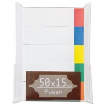 （まとめ） TANOSEE ふせん 50×15mm ホワイト（5色帯入） 1パック（5冊） 【×20セット】