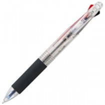 （まとめ） TANOSEE 油性3色ボールペン 0.7mm （軸色 クリア） 1本 【×20セット】