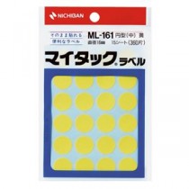 (まとめ) ニチバン マイタック カラーラベル 円型 直径16mm 黄 ML-1612 1パック(360片：24片×15シート) 【×30セット】