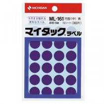 (まとめ) ニチバン マイタック カラーラベル 円型 直径16mm 青 ML-1614 1パック(360片：24片×15シート) 【×30セット】