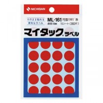 (まとめ) ニチバン マイタック カラーラベル 円型 直径16mm 赤 ML-1611 1パック(360片：24片×15シート) 【×30セット】