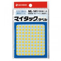 (まとめ) ニチバン マイタック カラーラベル 円型 直径5mm 黄 ML-1412 1パック(1950片：130片×15シート) 【×30セット】