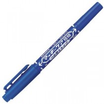 (まとめ) ゼブラ 油性マーカー マッキーケア極細 つめ替えタイプ 細字+極細 青 YYTS5-BL 1本 【×50セット】