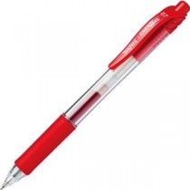（まとめ） TANOSEE ノック式ゲルインクボールペン 0.7mm 赤 1本 【×80セット】