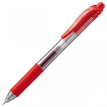 （まとめ） TANOSEE ノック式ゲルインクボールペン ニードルタイプ 0.5mm 赤 1本 【×60セット】