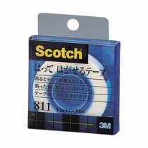 （まとめ） 3M スコッチ はってはがせるテープ 811 小巻 12mm×30m クリアケース入 811-1-12C 1巻 【×10セット】