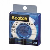 （まとめ） 3M スコッチ はってはがせるテープ 811 小巻 18mm×30m クリアケース入 811-1-18C 1巻 【×10セット】