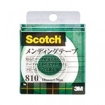 （まとめ） 3M スコッチ メンディングテープ 810 小巻 18mm×30m クリアケース入 810-1-18C 1巻 【×10セット】