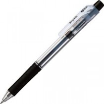 （まとめ） TANOSEE ノック式油性ボールペン ロング芯タイプ 0.5mm 黒 1本 【×60セット】