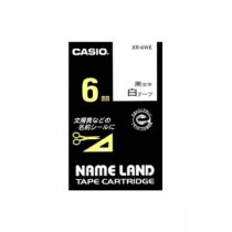 （まとめ） カシオ CASIO ネームランド NAME LAND スタンダードテープ 6mm×8m 白／黒文字 XR-6WE 1個 【×5セット】