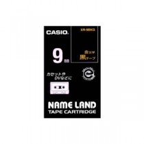 （まとめ） カシオ CASIO ネームランド NAME LAND スタンダードテープ 9mm×8m 黒／金文字 XR-9BKG 1個 【×5セット】