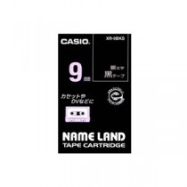 （まとめ） カシオ CASIO ネームランド NAME LAND スタンダードテープ 9mm×8m 黒／銀文字 XR-9BKS 1個 【×5セット】