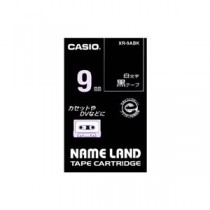 （まとめ） カシオ CASIO ネームランド NAME LAND スタンダードテープ 9mm×8m 黒／白文字 XR-9ABK 1個 【×5セット】