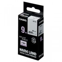 （まとめ） カシオ CASIO ネームランド NAME LAND スタンダードテープ 9mm×8m 透明／黒文字 XR-9X 1個 【×5セット】