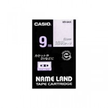 （まとめ） カシオ CASIO ネームランド NAME LAND スタンダードテープ 9mm×8m 透明／白文字 XR-9AX 1個 【×5セット】
