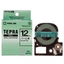 （まとめ） キングジム テプラ PRO テープカートリッジ カラーラベル（パール） 12mm 緑／黒文字 SMP12G 1個 【×5セット】