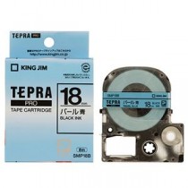 （まとめ） キングジム テプラ PRO テープカートリッジ カラーラベル（パール） 18mm 青／黒文字 SMP18B 1個 【×4セット】