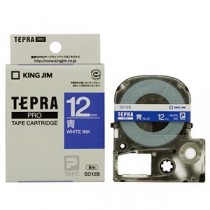 （まとめ） キングジム テプラ PRO テープカートリッジ ビビッド 12mm 青／白文字 SD12B 1個 【×5セット】