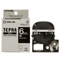 （まとめ） キングジム テプラ PRO テープカートリッジ ビビッド 6mm 黒／白文字 SD6K 1個 【×5セット】