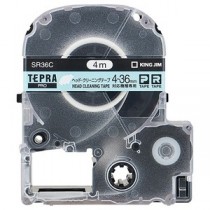 （まとめ） キングジム テプラ PRO テープカートリッジ ヘッドクリーニングテープ 36mm SR36C 1個 【×2セット】