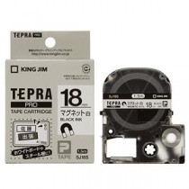 （まとめ） キングジム テプラ PRO テープカートリッジ マグネットテープ 18mm 白／黒文字 SJ18S 1個 【×3セット】