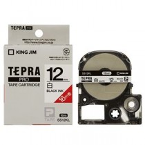 （まとめ） キングジム テプラ PRO テープカートリッジ ロングタイプ 12mm 白／黒文字 SS12KL 1個 【×4セット】