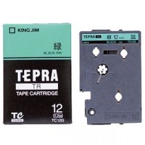 （まとめ） キングジム テプラ TR テープカートリッジ パステル 12mm 緑／黒文字 TC12G 1個 【×4セット】