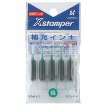 （まとめ） シヤチハタ Xスタンパー 補充インキ 顔料系 0.3ml 緑 XLR-11N 1パック（5本） 【×20セット】