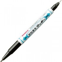 (まとめ) ゼブラ 油性マーカー おなまえマッキー 両用(細字+極細) 黒 YYTS7-BK 1本 【×40セット】