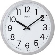 (まとめ) デイリー クオーツ掛時計 フラットフェイスDN シルバーメタリック(文字盤：ホワイト) 4KGA06DN19 1台 【×2セット】