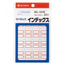 (まとめ) ニチバン マイタック インデックス 紙ラベル 小 18×25mm 赤枠 ML-131R 1パック(352片：16片×22シート) 【×30セット】