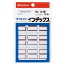 (まとめ) ニチバン マイタック インデックス 紙ラベル 大 27×34mm 青枠 ML-133B 1パック(180片：9片×20シート) 【×30セット】